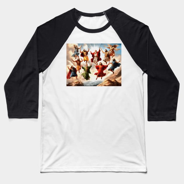 Ten Lords Leaping The Ten Commandments Baseball T-Shirt by taiche